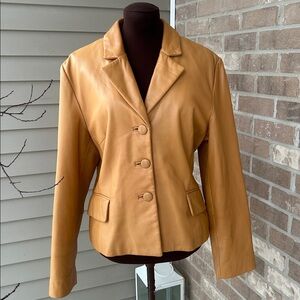 BAGATELLE sXLwmn’s camel leather jacket-LOOKS NEW-hi quality leather-soft/supple